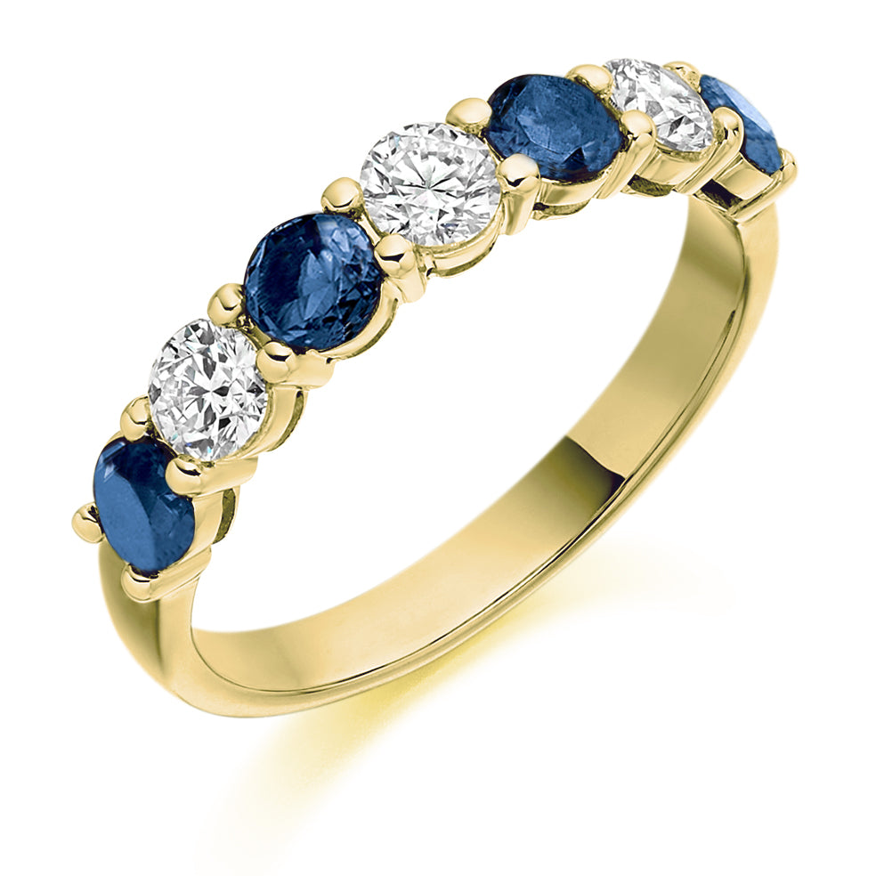 1.14ct Sapphire and Diamond Eternity Ring in yellow gold