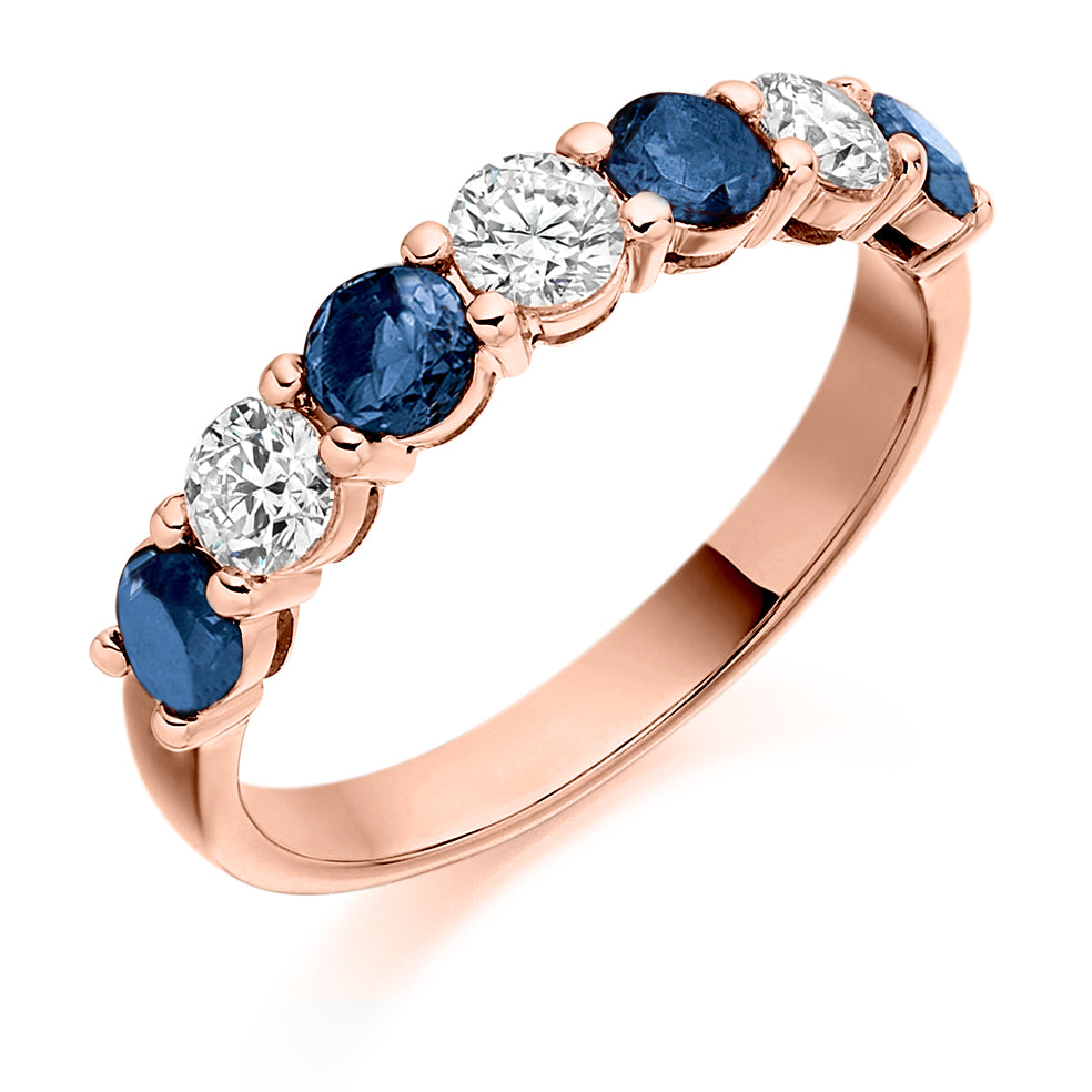 1.14ct Sapphire and Diamond Eternity Ring in rose gold