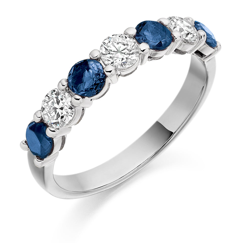 1.14ct Sapphire and Diamond Eternity Ring in platinum