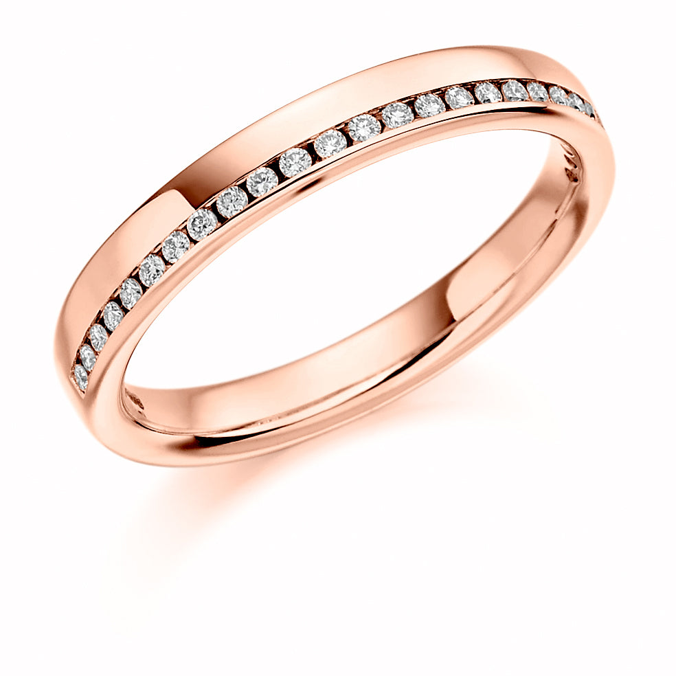 .12ct Offset Style Wedding Ring in rose gold
