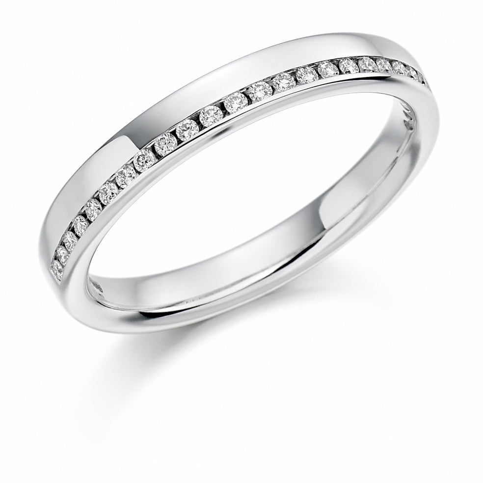 .12ct Offset Style Wedding Ring in white gold