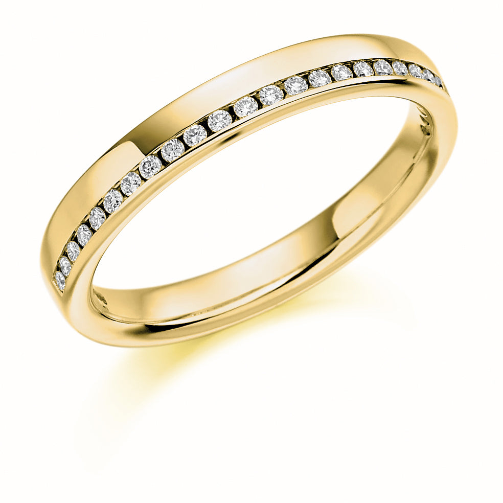.12ct Offset Style Wedding Ring in yellow gold