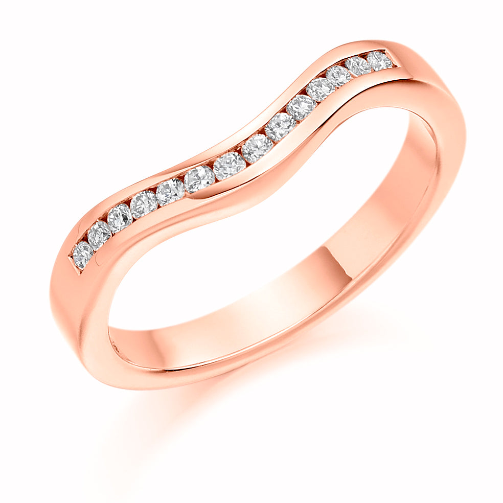 .16 Carat Shaped Ladies Wedding Ring in rose gold