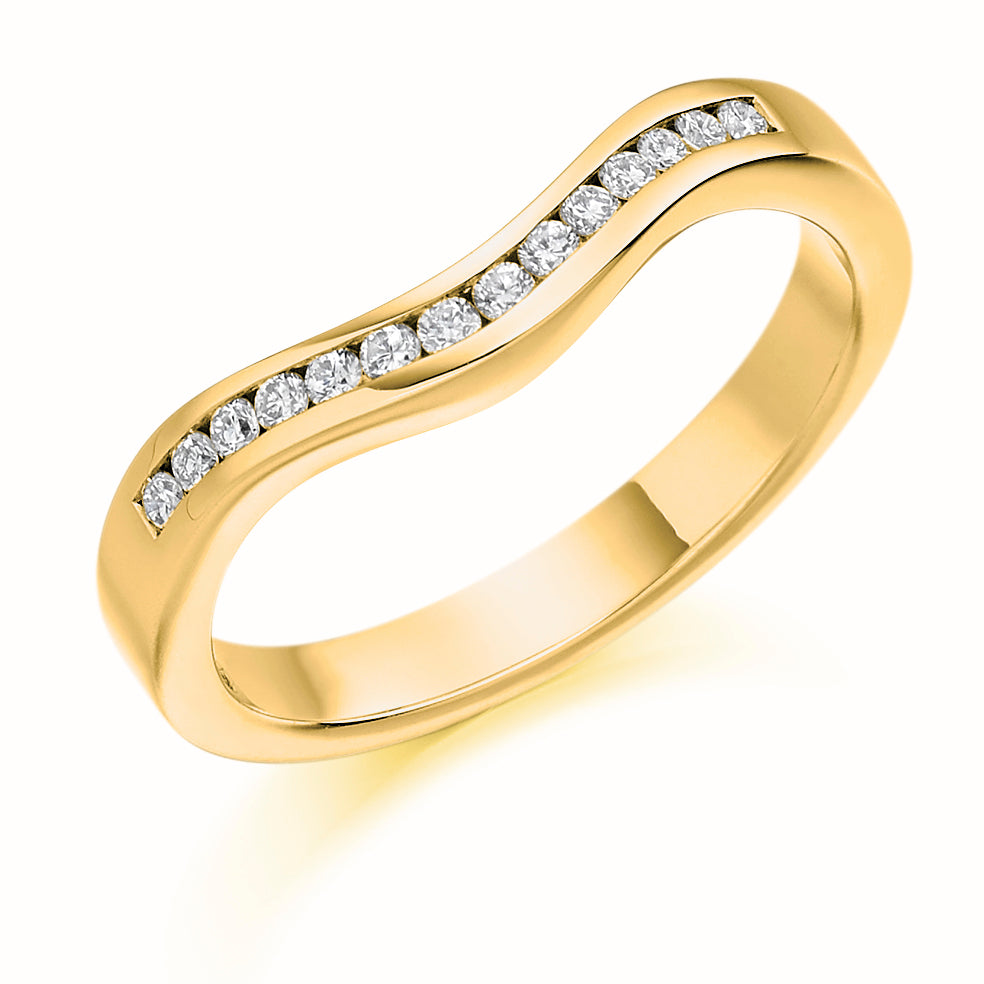 .16 Carat Shaped Ladies Wedding Ring in yellow gold