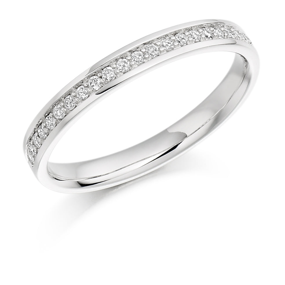 .19ct Pave Set Diamond Wedding Ring  in white gold