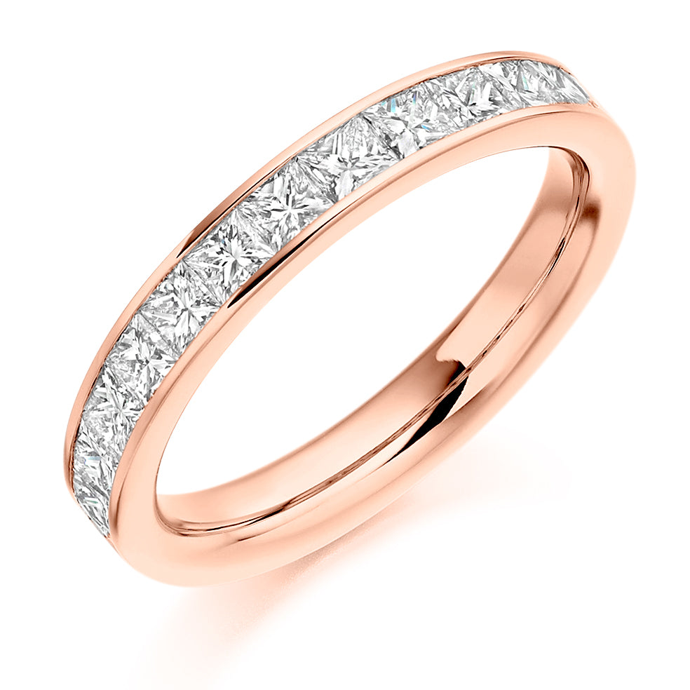 1ct Channel Set Ladies Wedding Band in rose gold