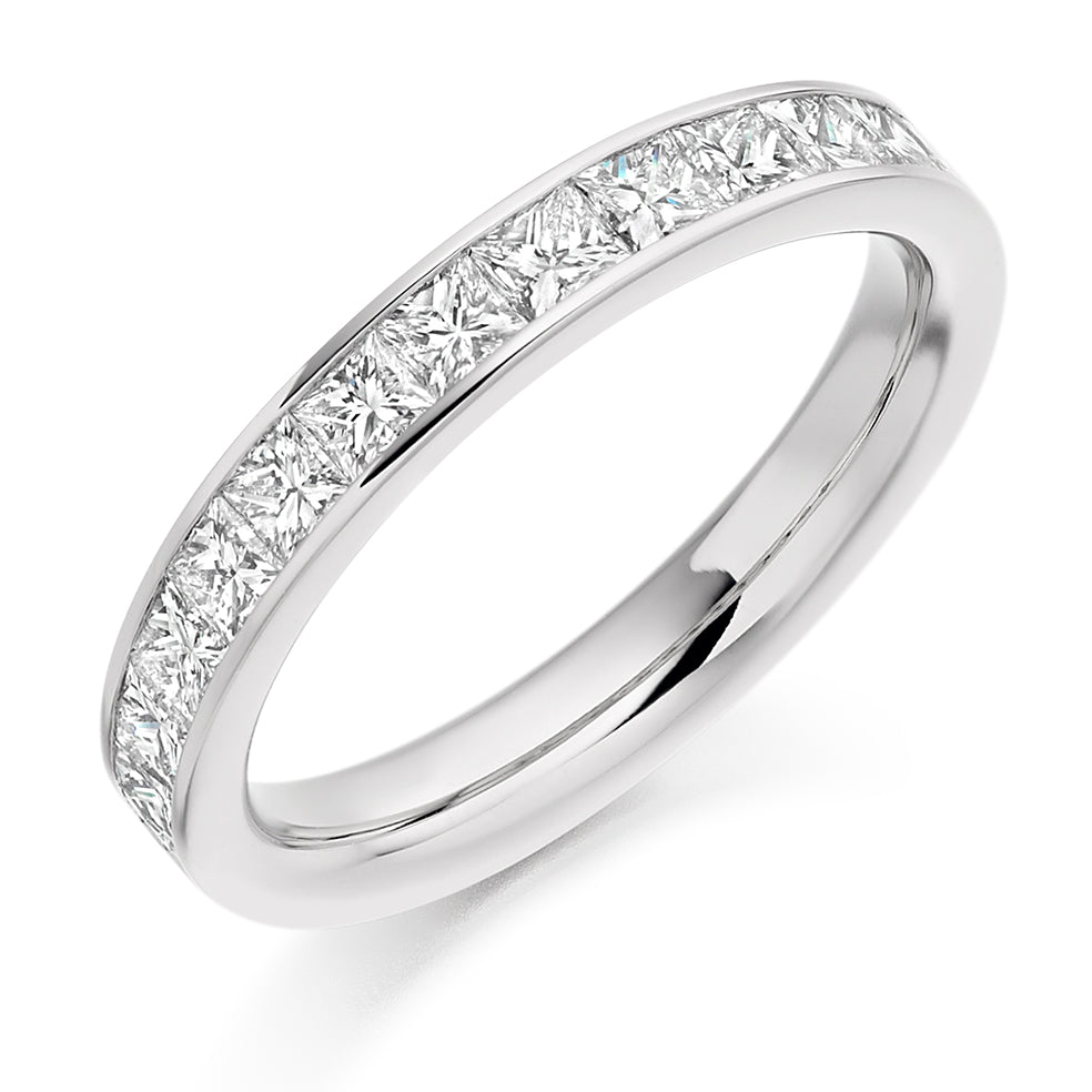1ct Channel Set Ladies Wedding Band in white gold