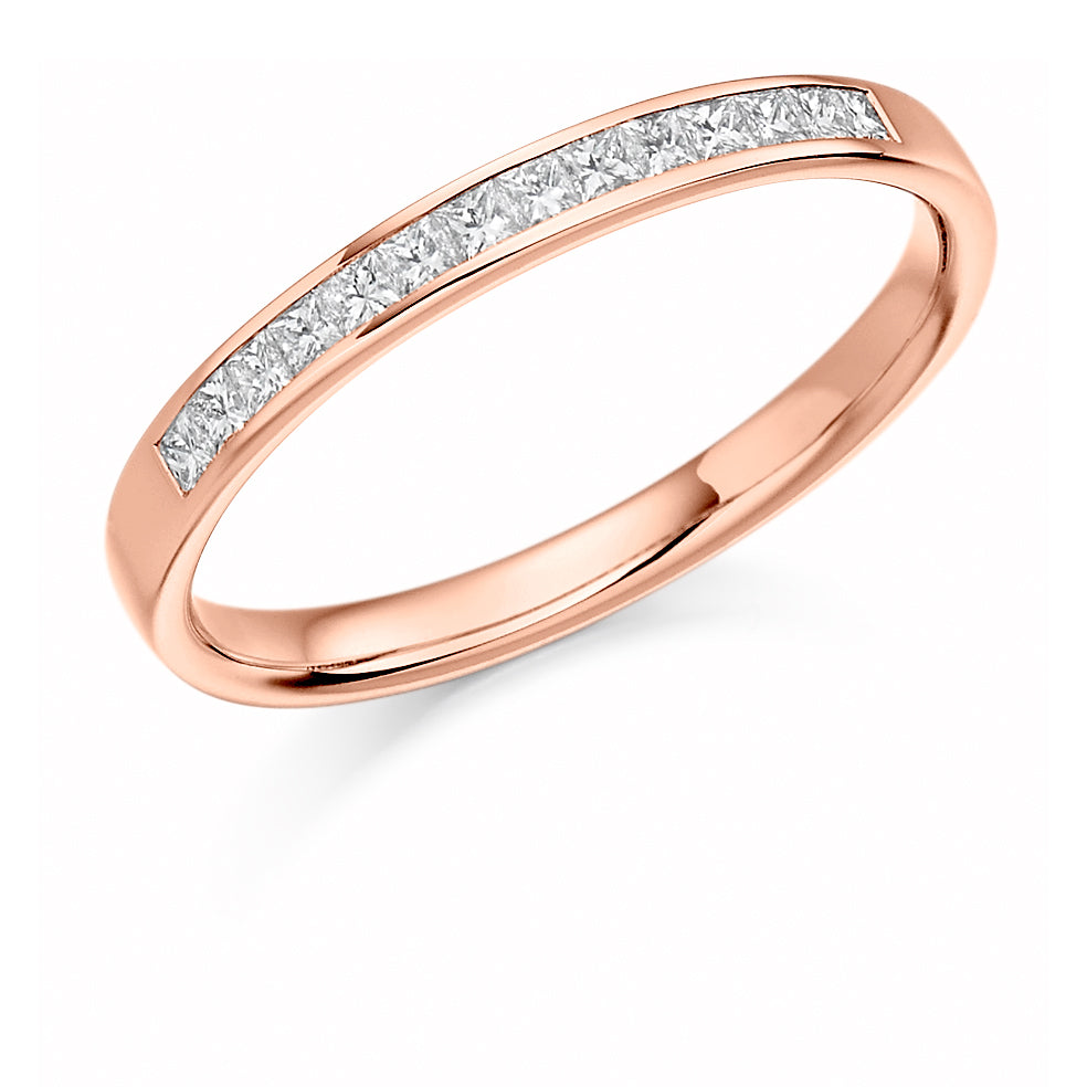 .20ct Princess Cut Ladies Diamond Wedding Ring in rose gold