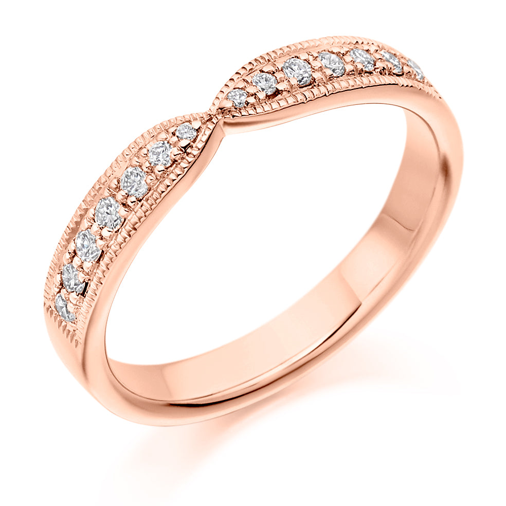 .20ct Slotted Diamond Wedding Ring in roase gold