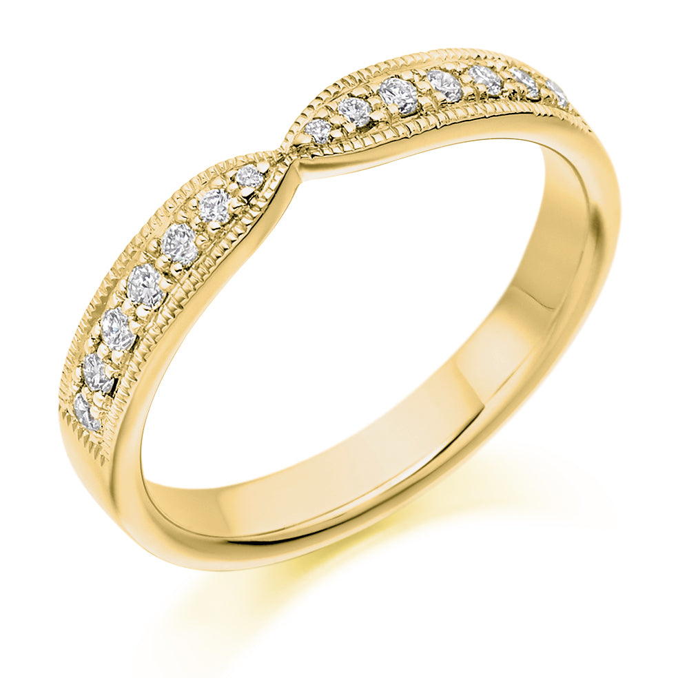.20ct Slotted Diamond Wedding Ring in yellow gold