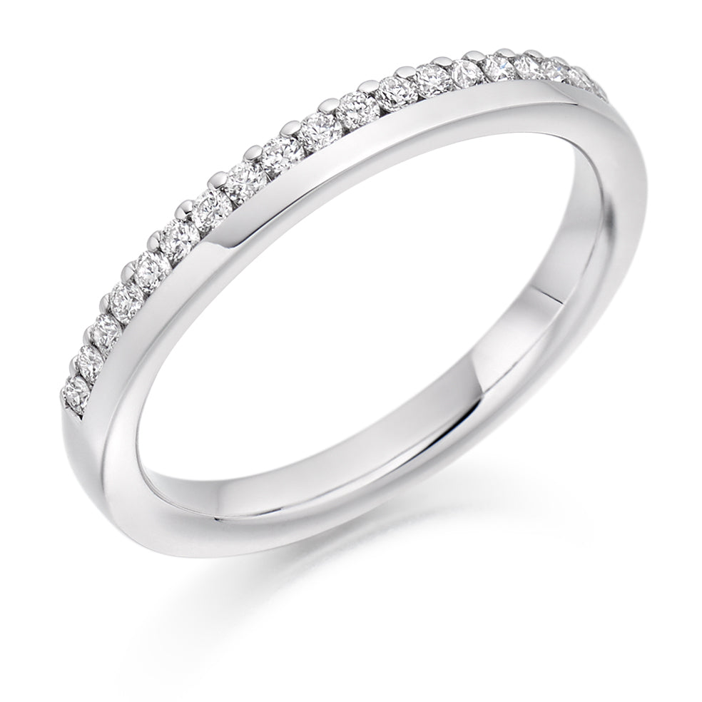 .22ct Offset Diamond Wedding Band in white gold