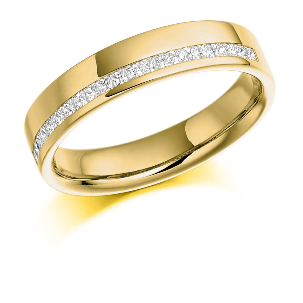 .25 Carat Offset Wedding Ring  in yellow gold