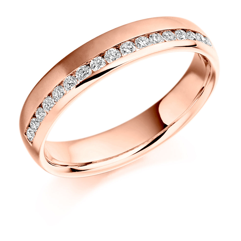 .26ct Wedding Ring With Offset Diamonds in rose gold