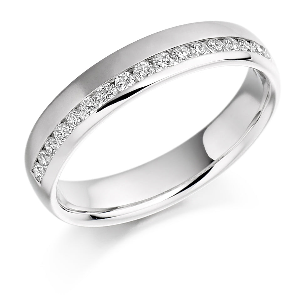 .26ct Wedding Ring With Offset Diamonds in white gold
