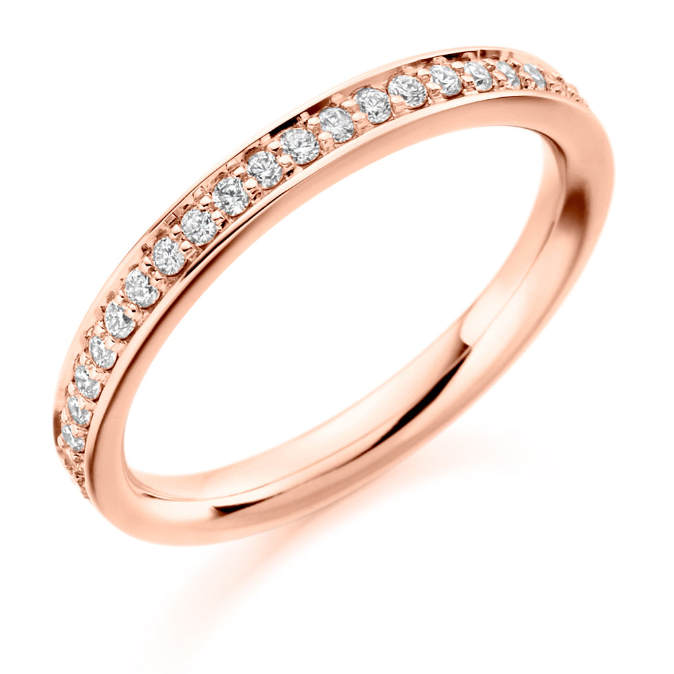 .27 Carat Grain Set Ladies Wedding Ring in rose gold