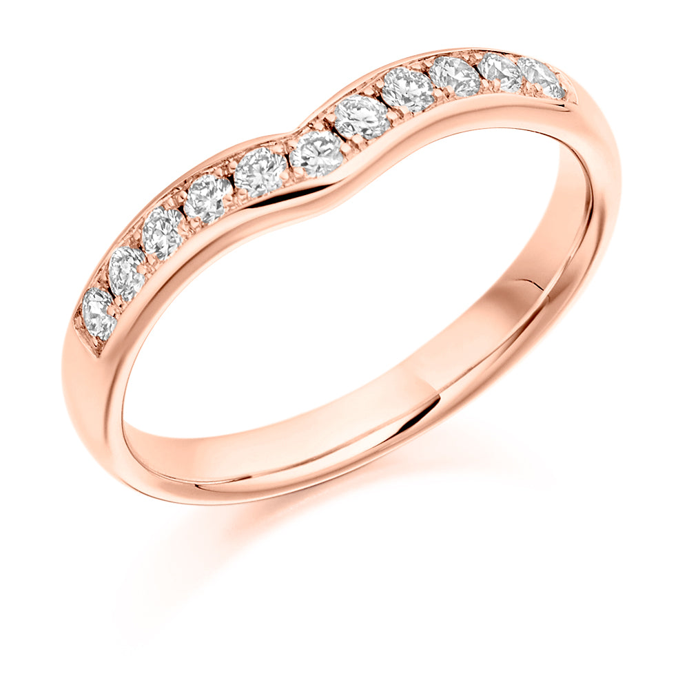 .30ct Curved Ladies Wedding Ring in rose gold