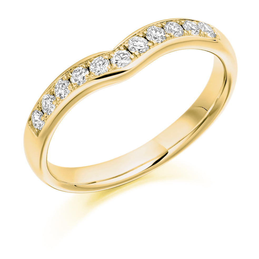 .30ct Curved Ladies Wedding Ring in yellow gold