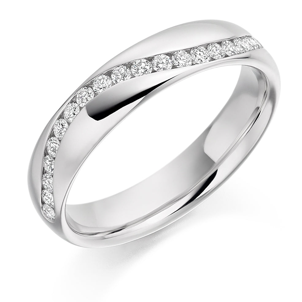 30ct Ladies Offset Wedding Ring in platinum