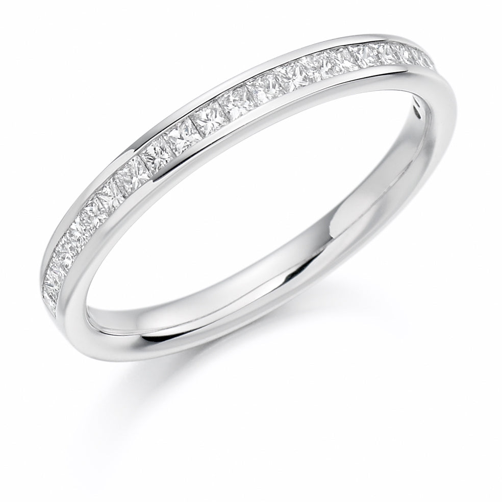 .33 Carat Channel Set Princess Cut Wedding Ring in platinum950
