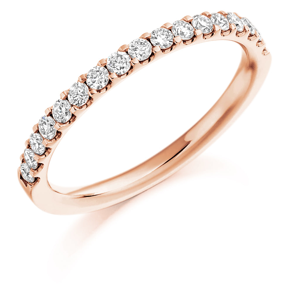 .33 Carat Scallop Set Diamond Wedding Ring in rose gold