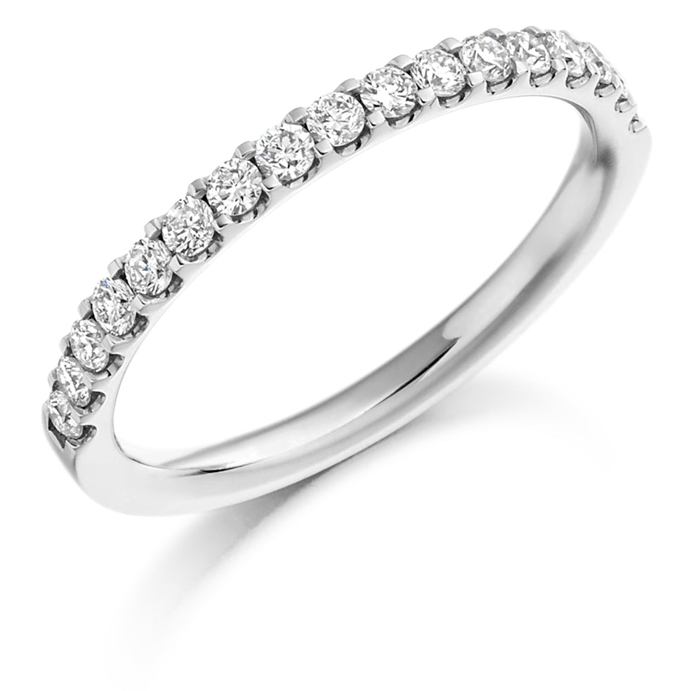 .33 Carat Scallop Set Diamond Wedding Ring in white gold