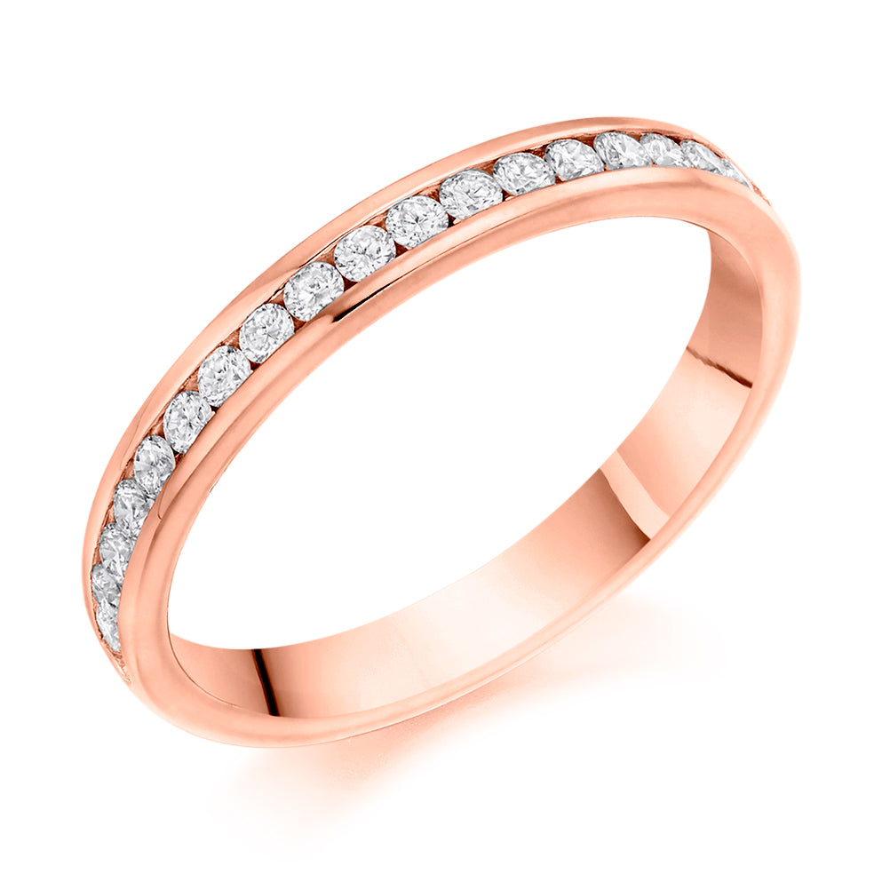 .33ct Channel Set Diamond Wedding Ring in rose gold