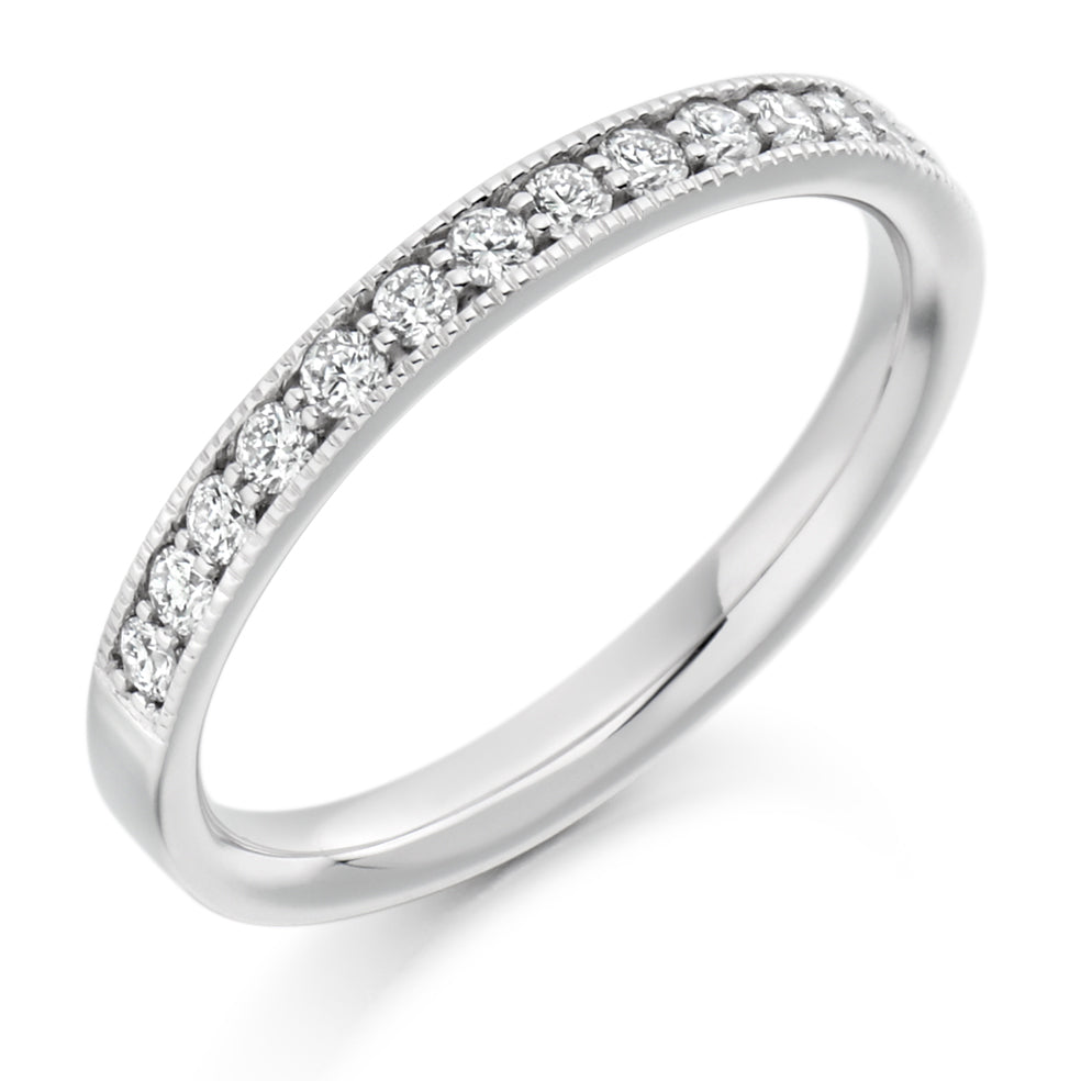 .35ct Pavé Set Diamond Wedding Ring  in white gold