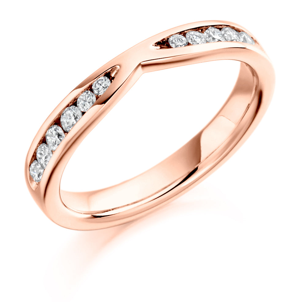 .37 Carat Cut Out Ladies Diamond Wedding Ring in rose gold