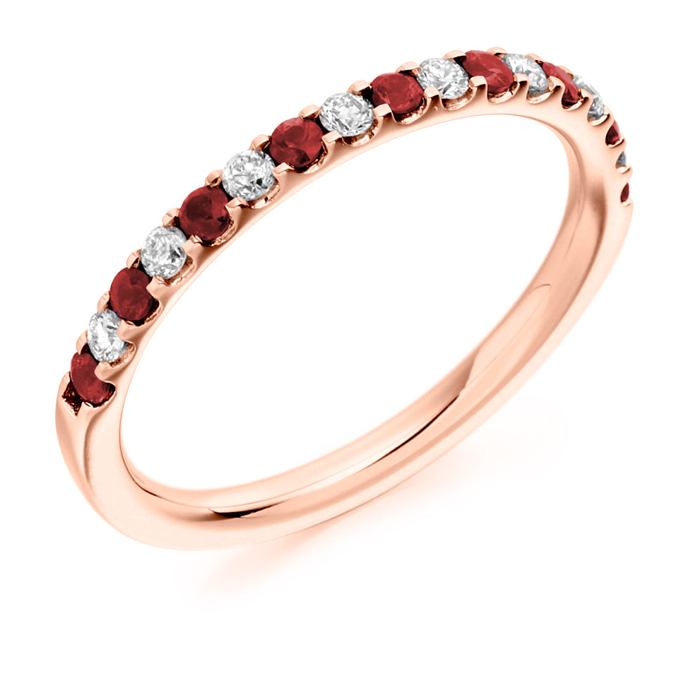 .38ct Diamond and Ruby Eternity Ring in rose gold
