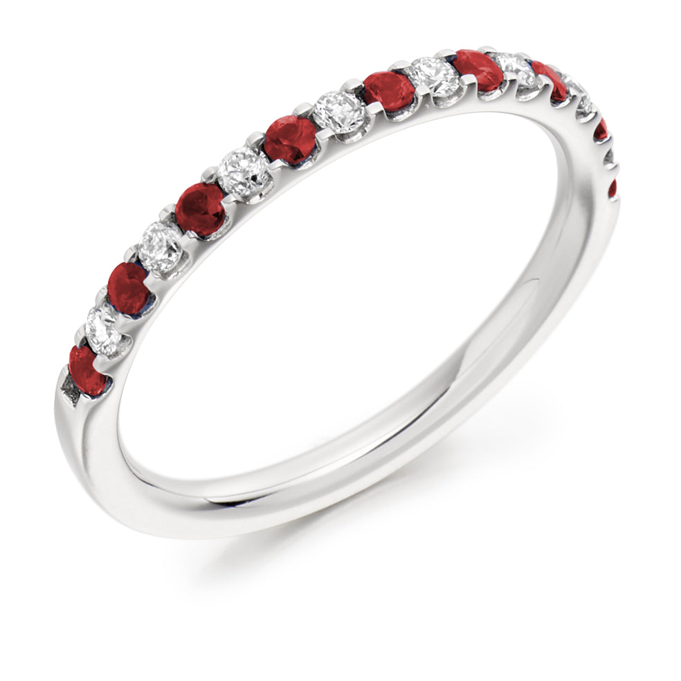 .38ct Diamond and Ruby Eternity Ring in white gold