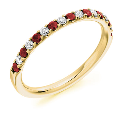 .38ct Diamond and Ruby Eternity Ring in yellow gold