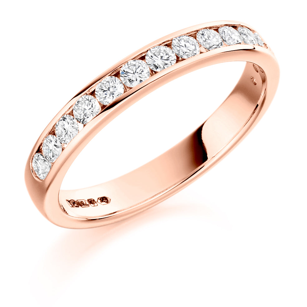 .50ct Channel Set Diamond Wedding Band in rose gold