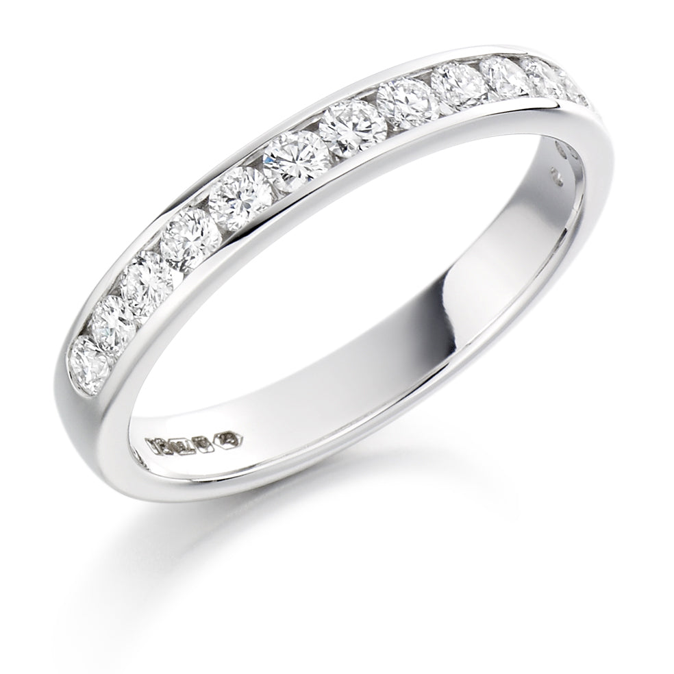 .50ct Channel Set Diamond Wedding Band in white gold