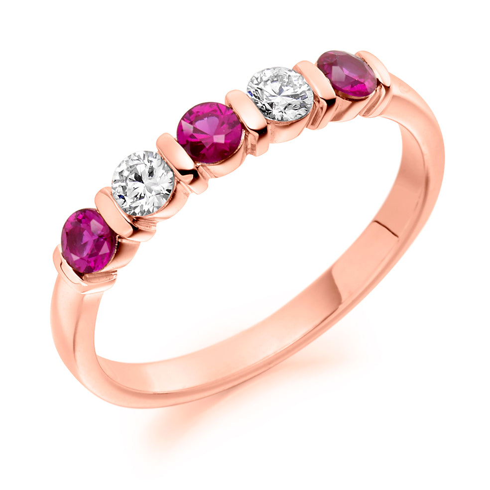 .60ct Round Pink Sapphire and Diamond Eternity Ring in rose gold