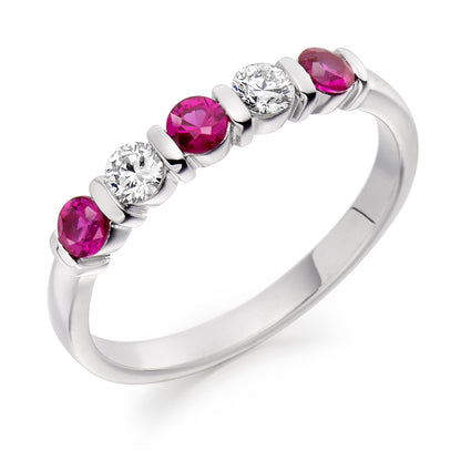 .60ct Round Pink Sapphire and Diamond Eternity Ring in white gold