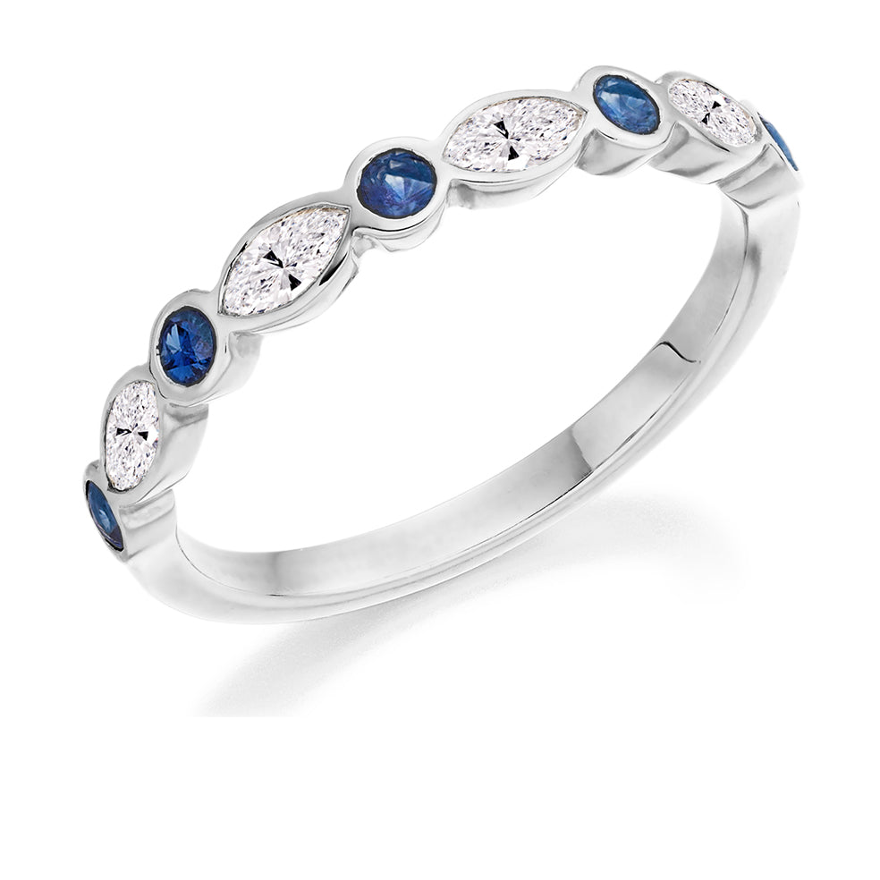 .62ct Marquise Sapphire and Diamond Eternity Ring in white gold