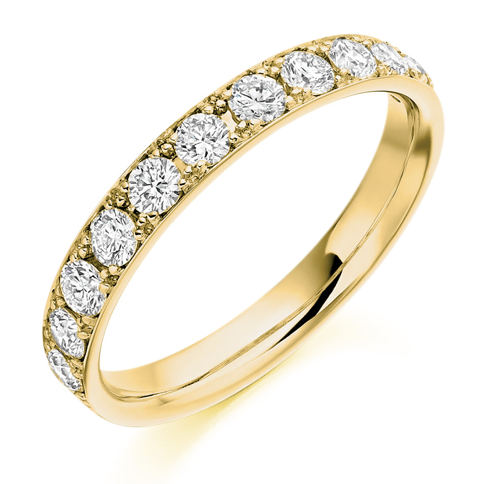 .67ct Grain Set Ladies Diamond Wedding Band in yellow gold