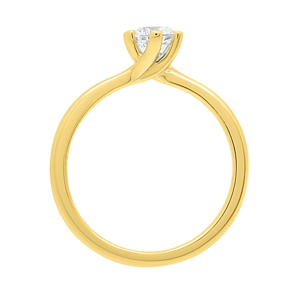 6 Claw Twist Ring in 18kt Yellow Gold