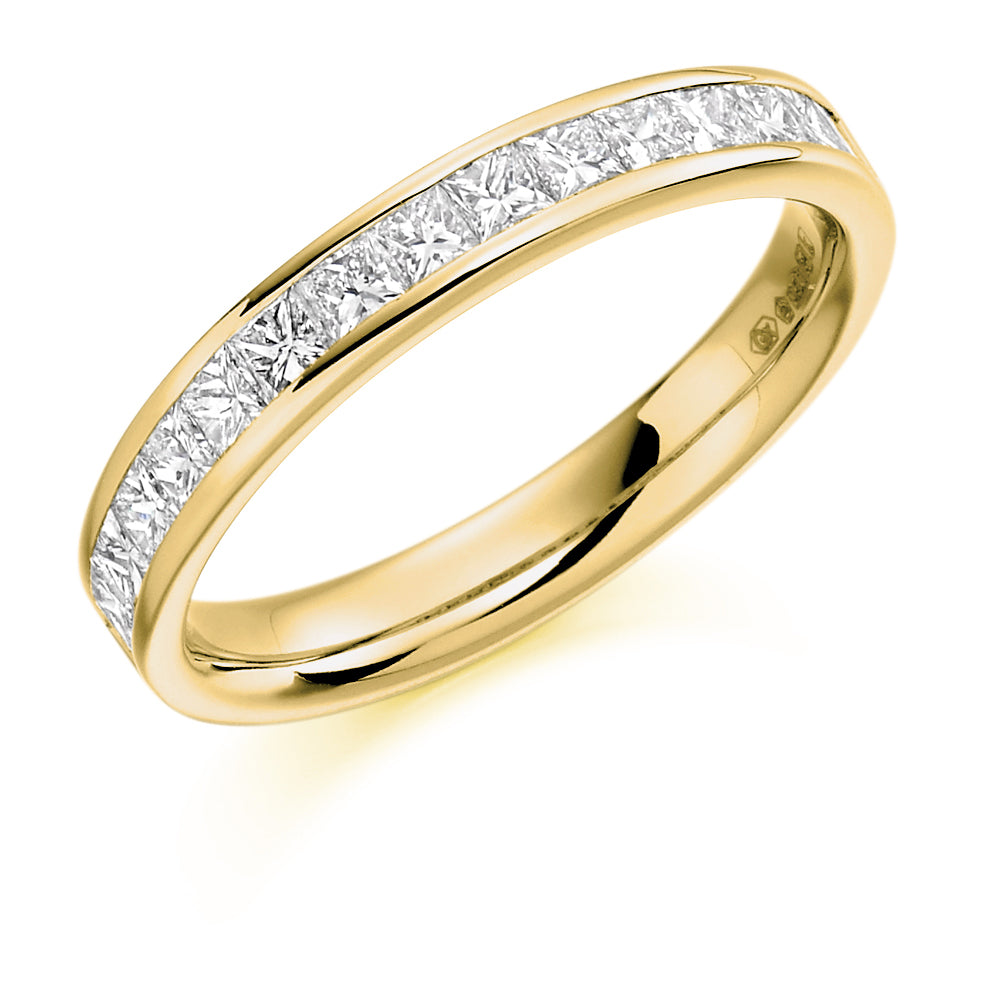 .75ct Princess Shape Ladies Wedding Ring made in yellow gold