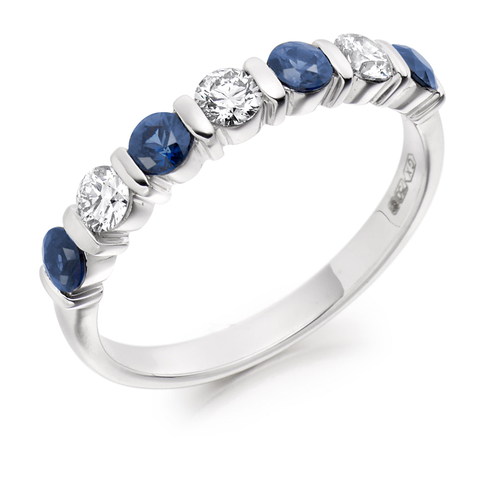 .82ct Round Sapphire and Diamond Eternity Ring in white gold