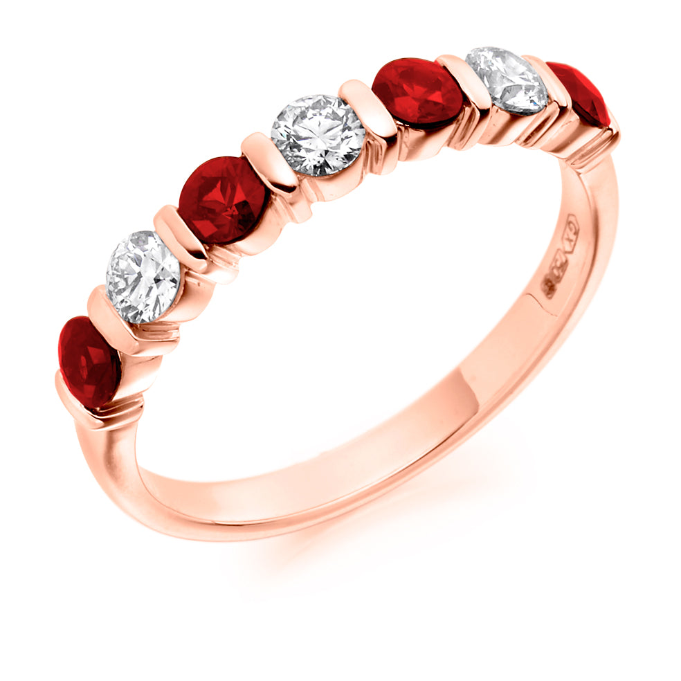 .82ct Ruby and Diamond Eternity Ring in rose gold