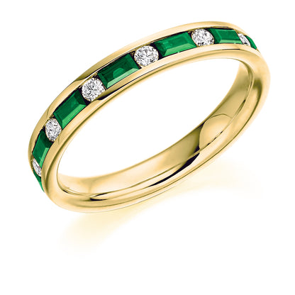 .83ct Emerald and Diamond Eternity Ring in yellow gold