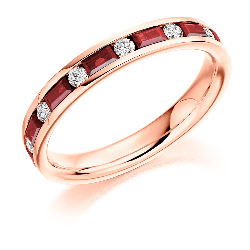 .83ct Ruby and Diamond Eternity Ring in rose gold