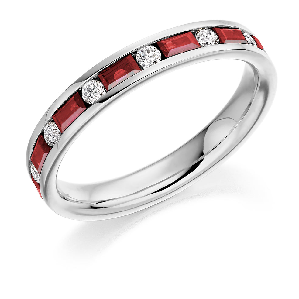 .83ct Ruby and Diamond Eternity Ring in white gold