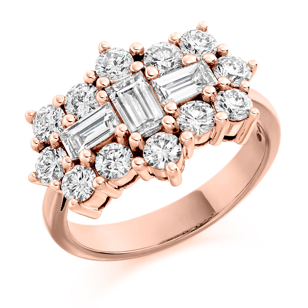 Cluster Eternity Ring in rose gold