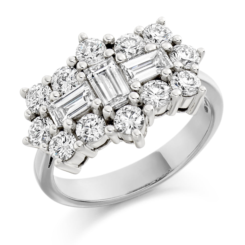 Cluster Eternity Ring in white gold