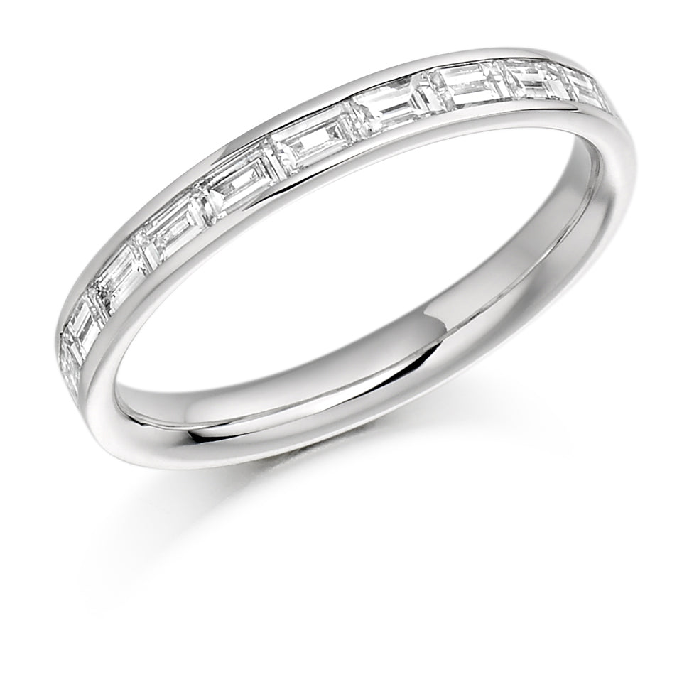 Baguette Cut Diamond Eternity Ring in platinum