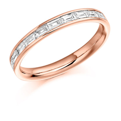 Baguette Cut Diamond Eternity Ring in 18kt rose gold