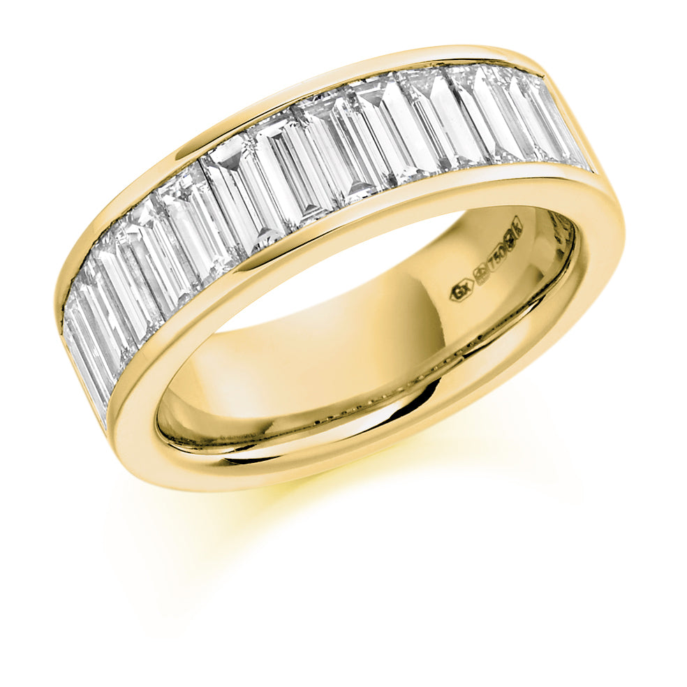 Baguette Cut Eternity Ring/Wedding Ring 2 ct  In Yellow Gold