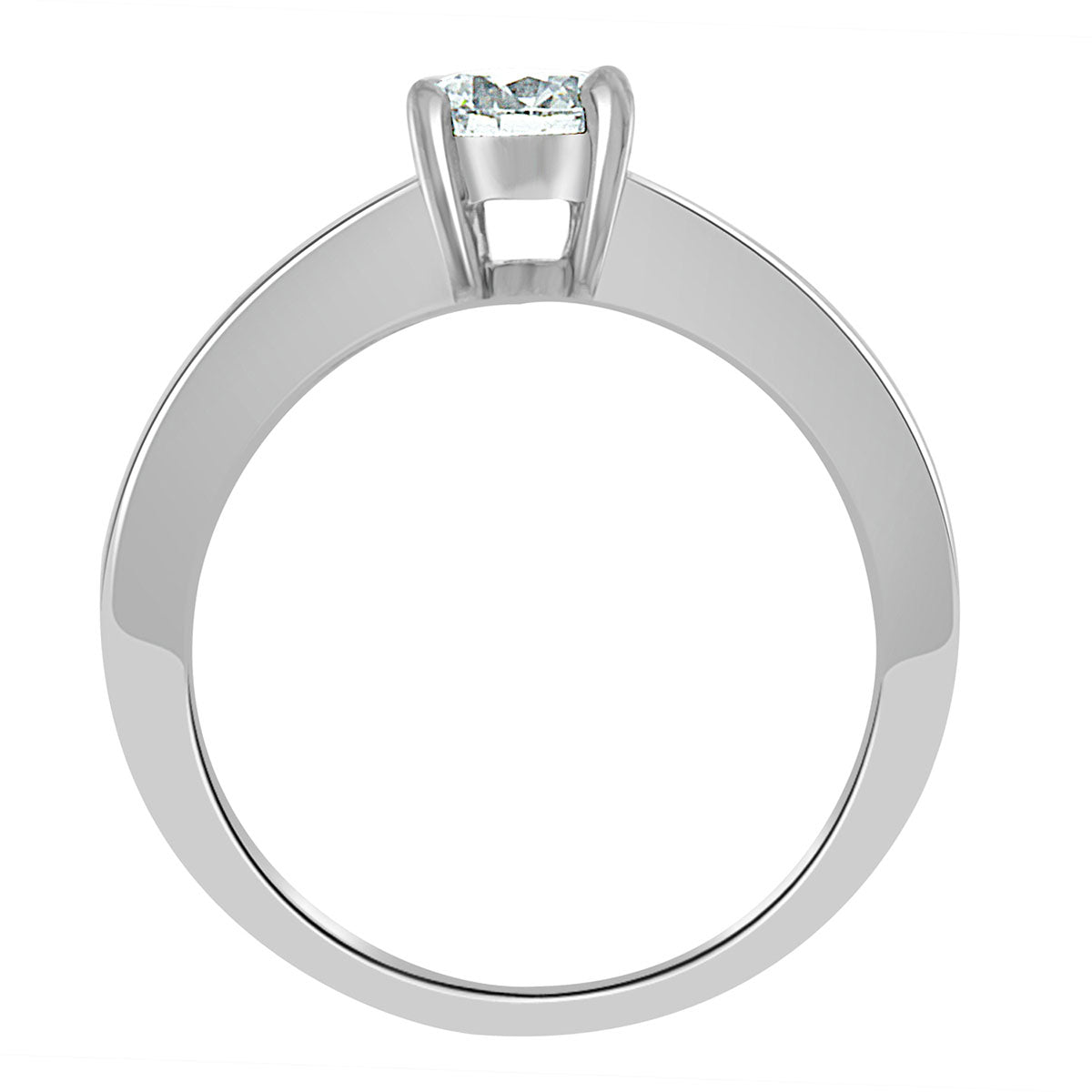 Baguette Diamond Ring made from Platinum standing upright